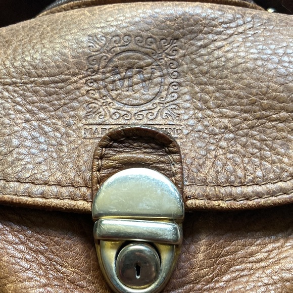 Vintage Marco Valentino backpack dark tan leather bag main image 8